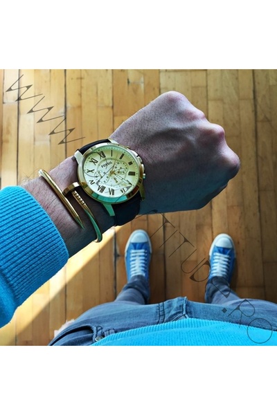 KESNUP Fixed bracelet in the shape of a nail made of GOLD plated stainless steel - M