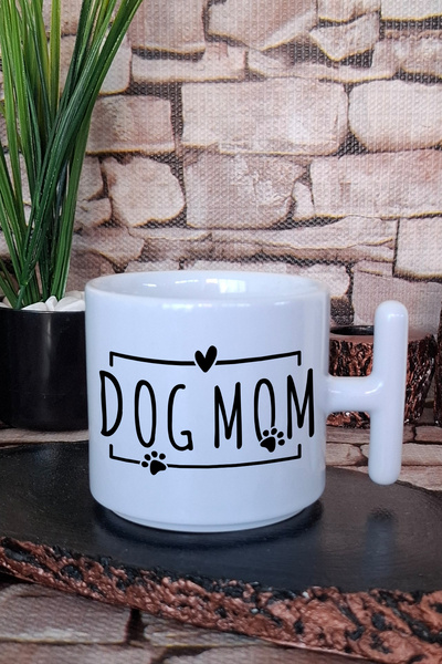 giftkonsept Dog Mom Themed Dog Lover Gift Printed T-Handle Latte Cup Mug