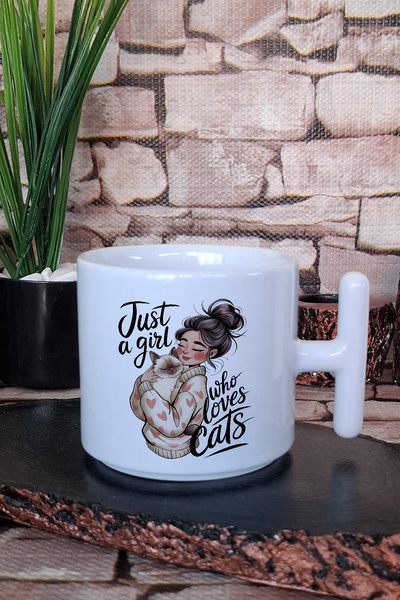 giftkonsept كوب قهوة لاتيه مطبوع عليه هدية ممتعة لمحبي القطط ومحبي القطط المرحة