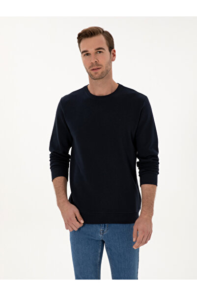 Cacharel Lacivert Regular Fit %100 Pamuk 3 İplik Bisiklet Yaka Sweatshirt 50318974-VR033