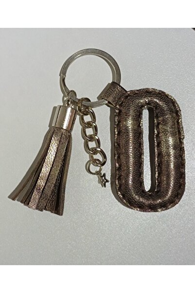 Durush Collection سلسلة مفاتيح من الجلد الطبيعي بحرف "أو" (صنع يدوي)