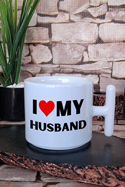 giftkonsept I Love My Husband Anniversary Valentine's Day Printed Latte Cup Mug with Handle