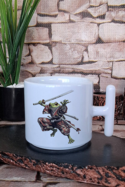 giftkonsept Samurai Frog Printed Japanese Art Anime Manga Gift Printed t Handle Latte Cup Mug Cup