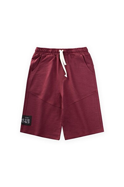 Cigit Pocketed Capri Pants 8-12 Years Old Burgundy