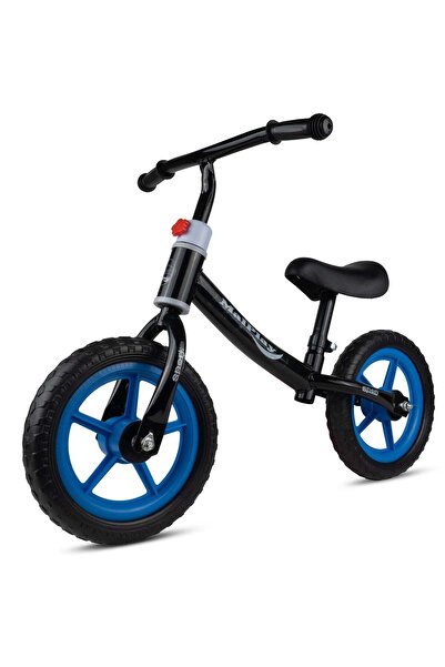 MalPlay Bicicletă de echilibru, Negru / Albastru, 12",