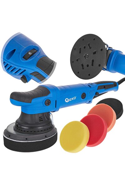 GEKO Set mașină de lustruit automată cu acțiune dublă reglabilă, 150 mm, 4 di...