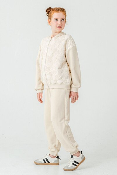 HAUSEkids 8-12 Years Old Shadow Flora Girl's Suit-Ecru