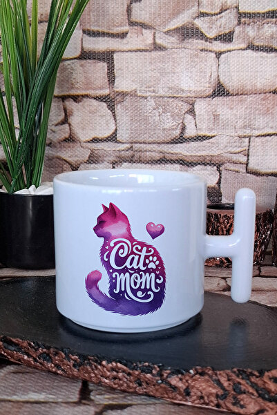 giftkonsept كوب قهوة لاتيه مطبوع عليه هدية لأم القطط التي تحب القطط