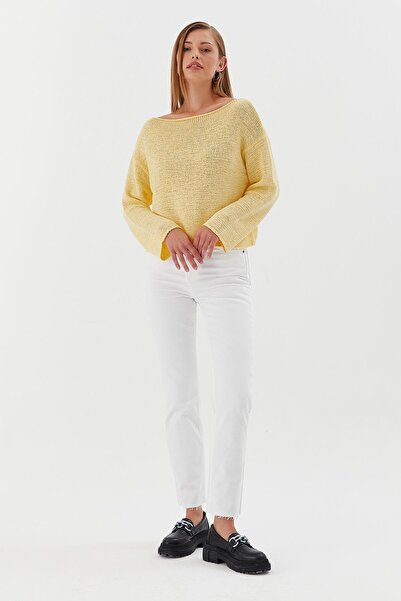 Shopping Shop Pulover oversize subțire din tricot cu gât în formă de barcă GA...