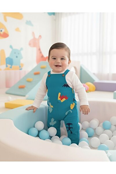 Egelite Baby Boy Printed, Salopet / Gardener Overalls and Underwear Set 6-9-12-18-24 Months R2095