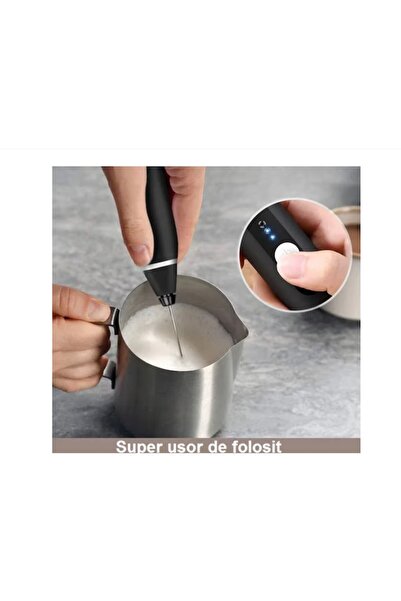 OEM Mixer spumator de lapte 2 in 1, acumulator reincarcabil USB, cu 2 capete, 3 trepte de viteza,