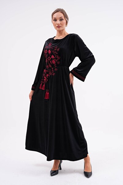 EL jadida Γυναικείο Φόρεμα Μεγάλου Μεγέθους Κοτλέ Τσαμιρό