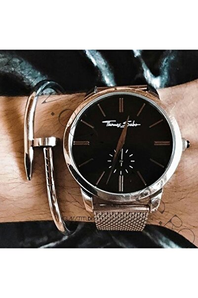 KESNUP Fixed bracelet in the shape of a nail made of SILVER plated stainless steel - M