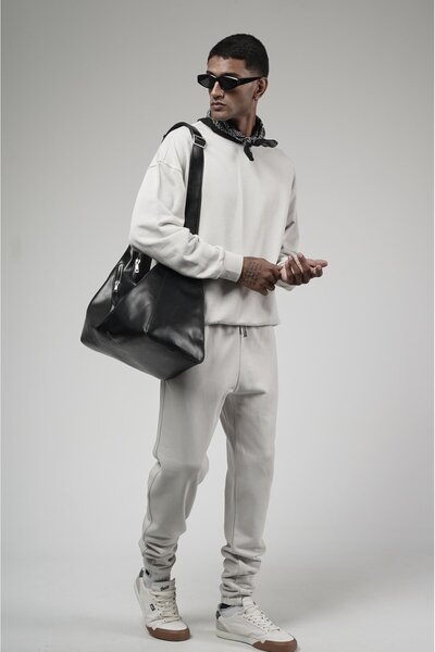 king brich Crew Neck Oversize Fit Sweat Pants Top and Bottom Set