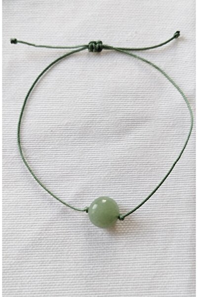 Bella Sera Studio Aventurin doğal taşlı ip bileklik Yeşil