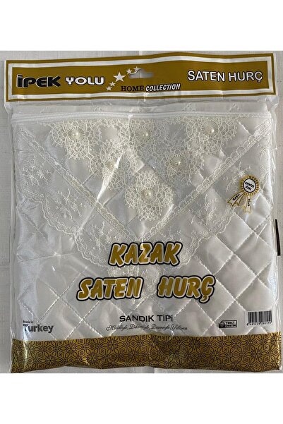 Genel Markalar İncili Saten Beyaz Kazak Hurcu, Kapitoneli, Çeyizlik ve Bohçal...