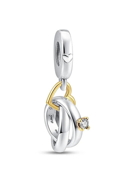 Fubena İki Renkli Çift Alyanslı Sallantılı Charm