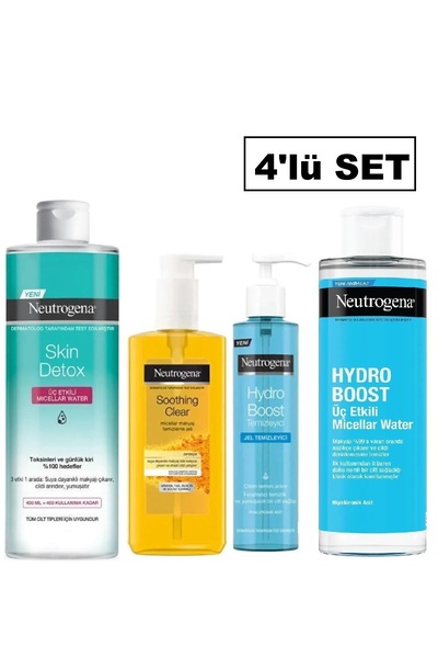 Neutrogena Skin Detox Misel Su, Soothing Clear Makyaj Temizleme Jeli, Makyaj ...