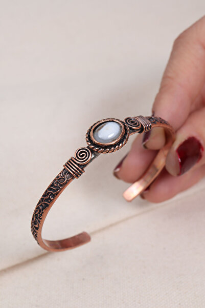 Süspüs Accessories سوار نحاسي أصلي مرصع بالحجر الأبيض