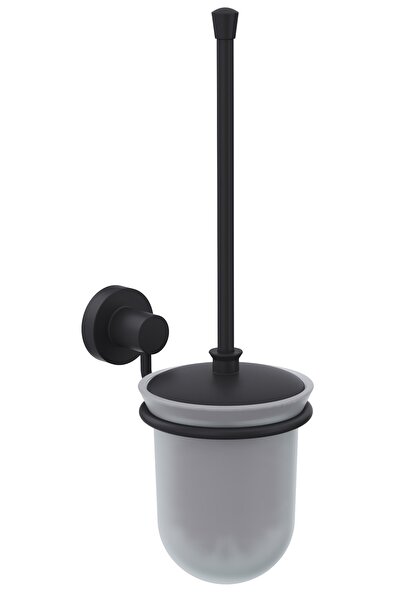 Line Bathroom Master Toilet Brush Holder 128635 Matte Black Frosted Glass