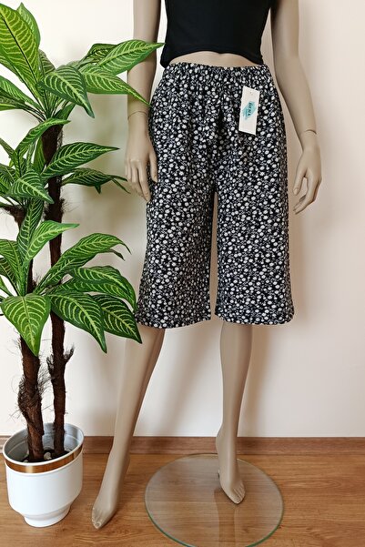 VİP BERA TEKSTİL Kadın Çiçek Baskılı Yumuşacık Pamuklu Bermuda Alt