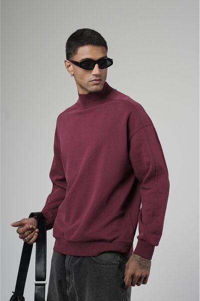 king brich Turtleneck Oversize Fit Men's Sweatshirt