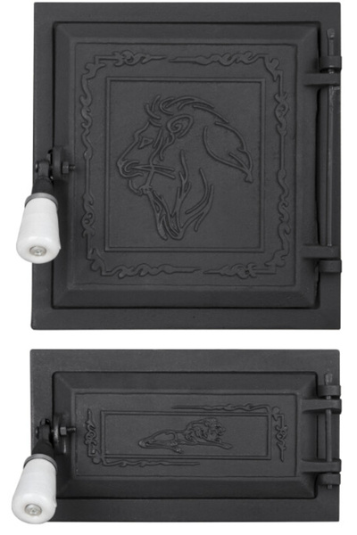 Evotools Ușă de sobă + Palm Frasin Economic II - Înălțimea ușii 270+140 mm Lă...