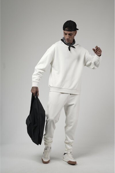 king brich Crew Neck Oversize Fit Sweat Pants Top and Bottom Set