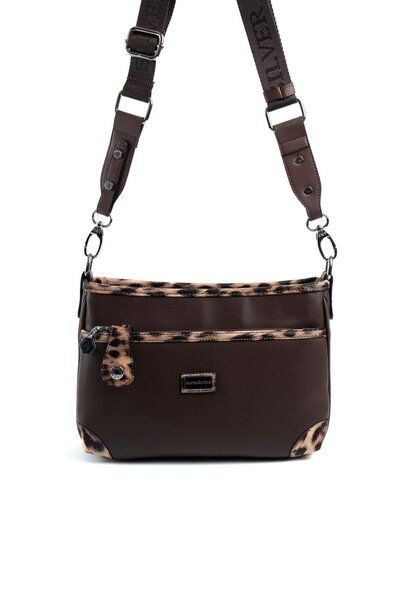 Silver Polo حقيبة كروس نسائية من ليوبارد براون SP1160