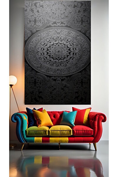 özkacar MANDALA DRAWING ART I Tablou pe pânză pentru decorarea casei, perete,...