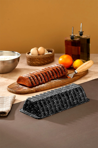 PoloChef Liva Cast Granite Cake Mold Black 33 cm