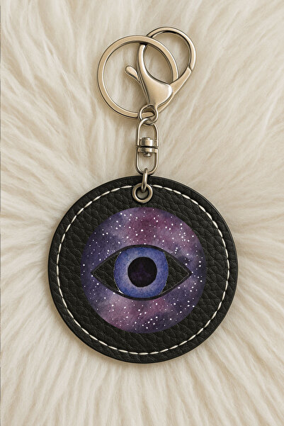 Cekuonline Unisex Men/Women Leather Keychain Humorous Printed with Hook Black...