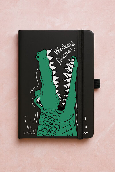 Cekuonline دفتر ملاحظات حراري فاخر غير مؤرخ للترويج، منقوش، 192 ورقة - تمساح