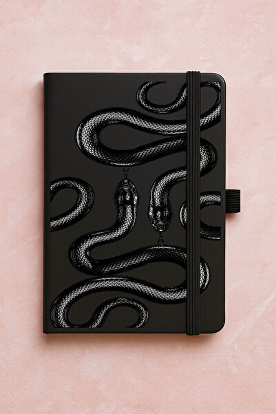 Cekuonline دفتر ملاحظات حراري فاخر غير مؤرخ للترويج، منقوش، 192 ورقة - ثعبان