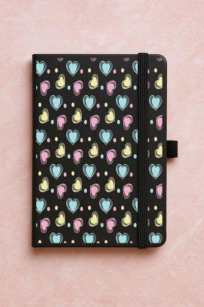 Cekuonline Promotional Undated Premium Thermo Notebook Patterned 192 Sheets - Heart Wave