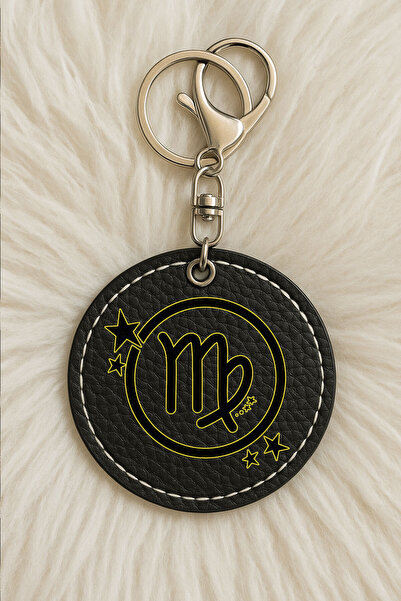 Cekuonline Unisex Men/Women Leather Keychain Humorous Printed with Hook Black...