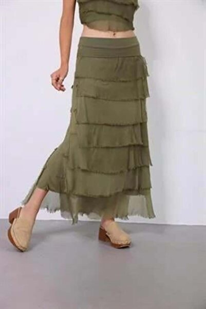 EREN STYLE Italian 2 Size Slimming Layered Silk Skirt & Strapless Dress