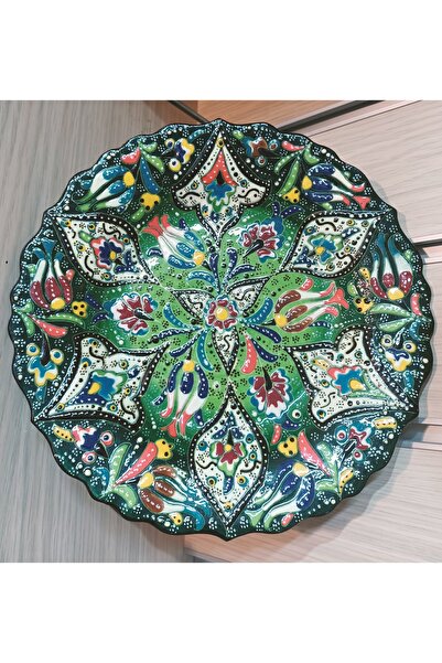 Handmade TAMAMEN EL YAPIMI 26 CM ÇİNİ TABAK