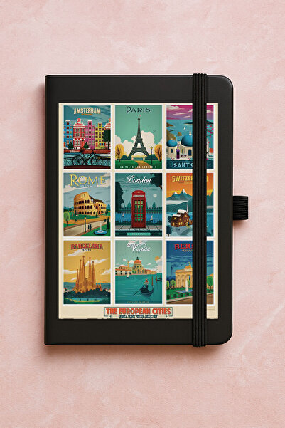 Cekuonline Promotional Undated Premium Thermo Notebook Patterned 192 Sheets - Europe