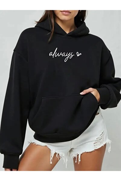 FUFLUNS Printed Oversize Unisex Women/Men Hooded Sweatshirt