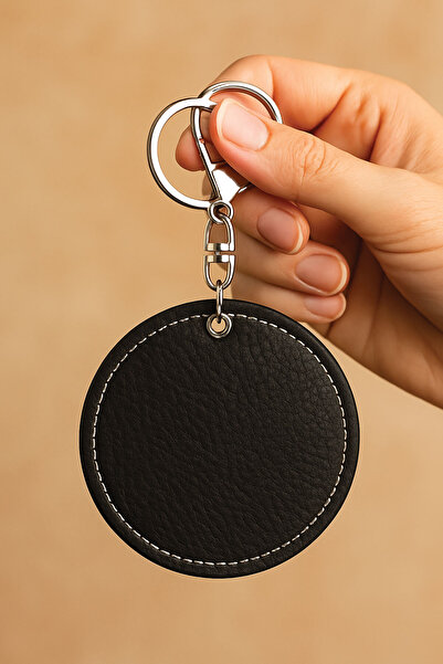 Cekuonline Unisex Men/Women Leather Keychain Humorous Printed with Hook Black Color: Botanical Letter R