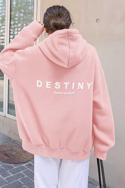 SVART WEAR سترة هودي يومية كبيرة الحجم من القطن مطبوعة من دستيني