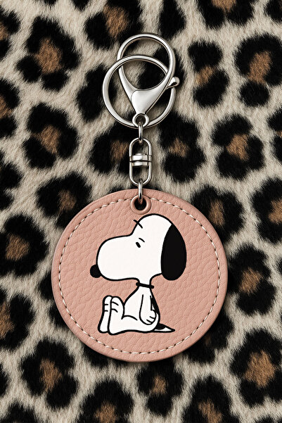 Cekuonline Koleksiyonluk Deri Anahtarlık Esprili Baskılı Kancalı PudraPembe D...