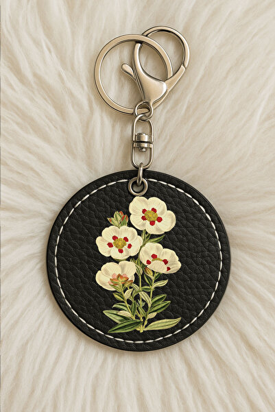 Cekuonline سلسلة مفاتيح جلدية للجنسين مطبوعة بتصميم مرحة مع خطاف باللون الأسود: سارنيتش