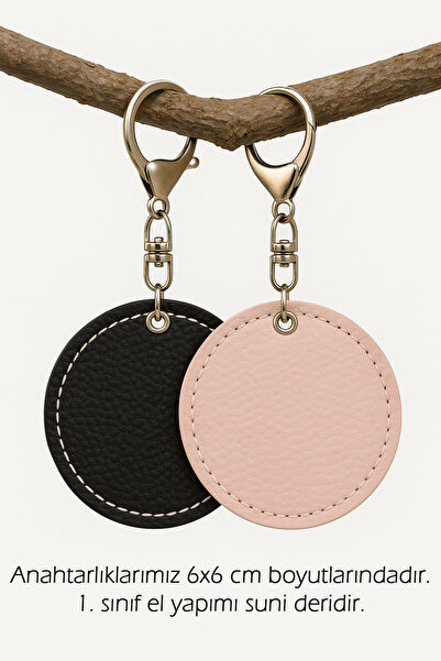 Cekuonline Collectible Leather Keychain with Humorous Print and Hook Powderpink Pattern: Botanical Letter R