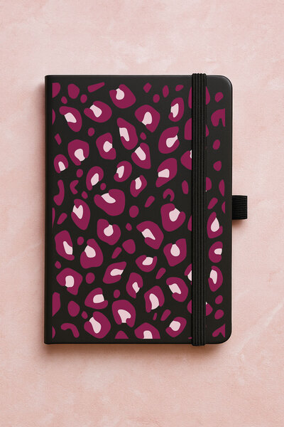 Cekuonline Promotional Undated Premium Thermo Notebook Patterned 192 Sheets - Pink Leopard