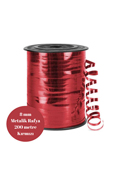 BatıDoğu Рафія металізована 8 мм 200 метрів Червона