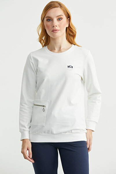 Sementa Σετ αθλητικής φόρμας με τσέπες με λαιμόκοψη - Εκρού