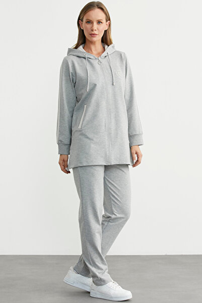 Sementa Σετ αθλητικής φόρμας με κουκούλα και φερμουάρ - Γκρι
