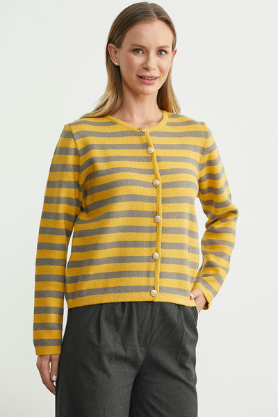 Sementa Colorful Striped Knitwear Short Cardigan - Sun